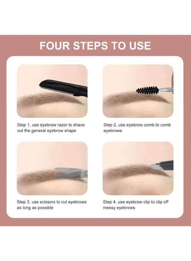 مجموعة ملاقط الحواجب، 5 قطع، مجموعة إزالة شعر دقيقة من الفولاذ المقاوم للصدأ لإزالة شعر الوجه، والشعر النامي للداخل، والشظايا، باللون الأسود - Image 2